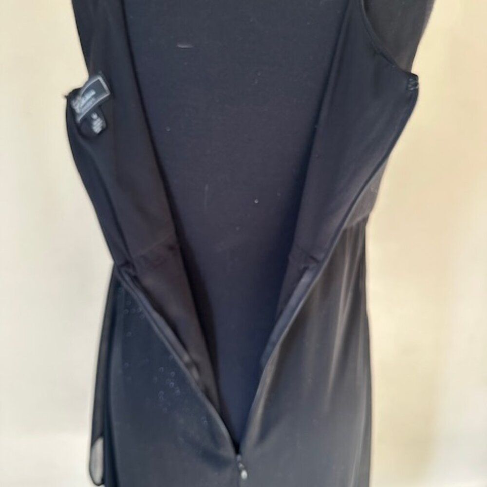 Dressbarn Black Ruched Glitter Dress with Rhinestone Accents  8597 - Picture 4 of 10